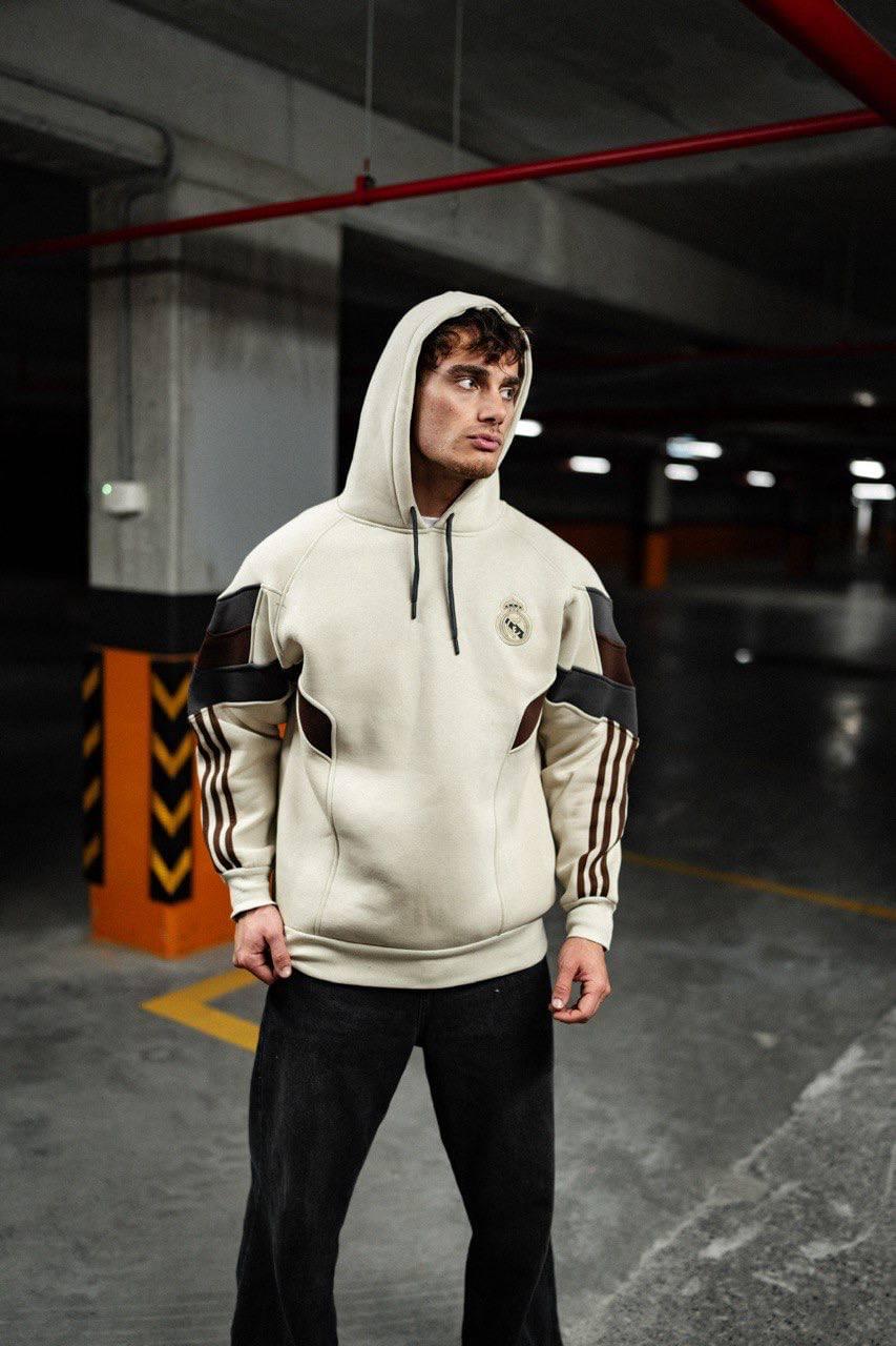 Real Madrid Hooded Oversized Sweatshirt - Stylish and Comfortable.
