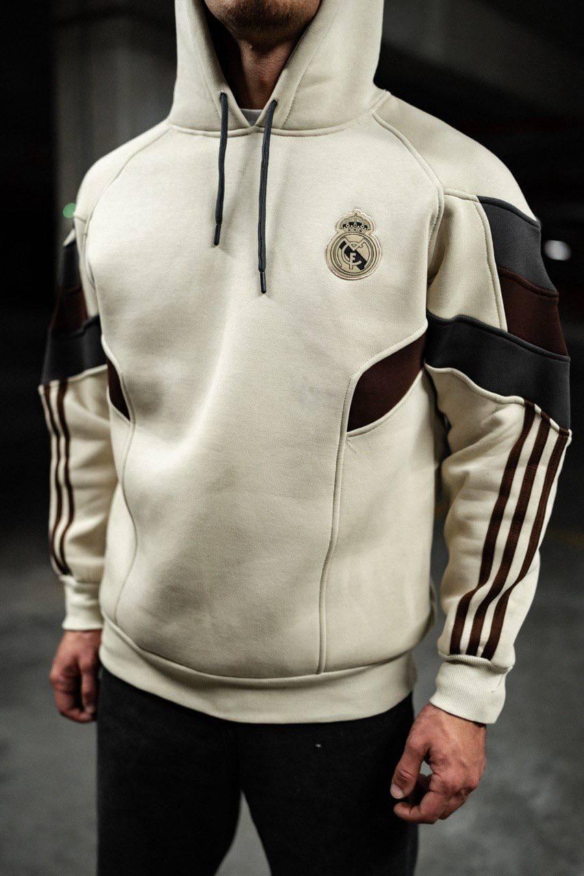 Real Madrid Hooded Oversized Sweatshirt - Stylish and Comfortable.