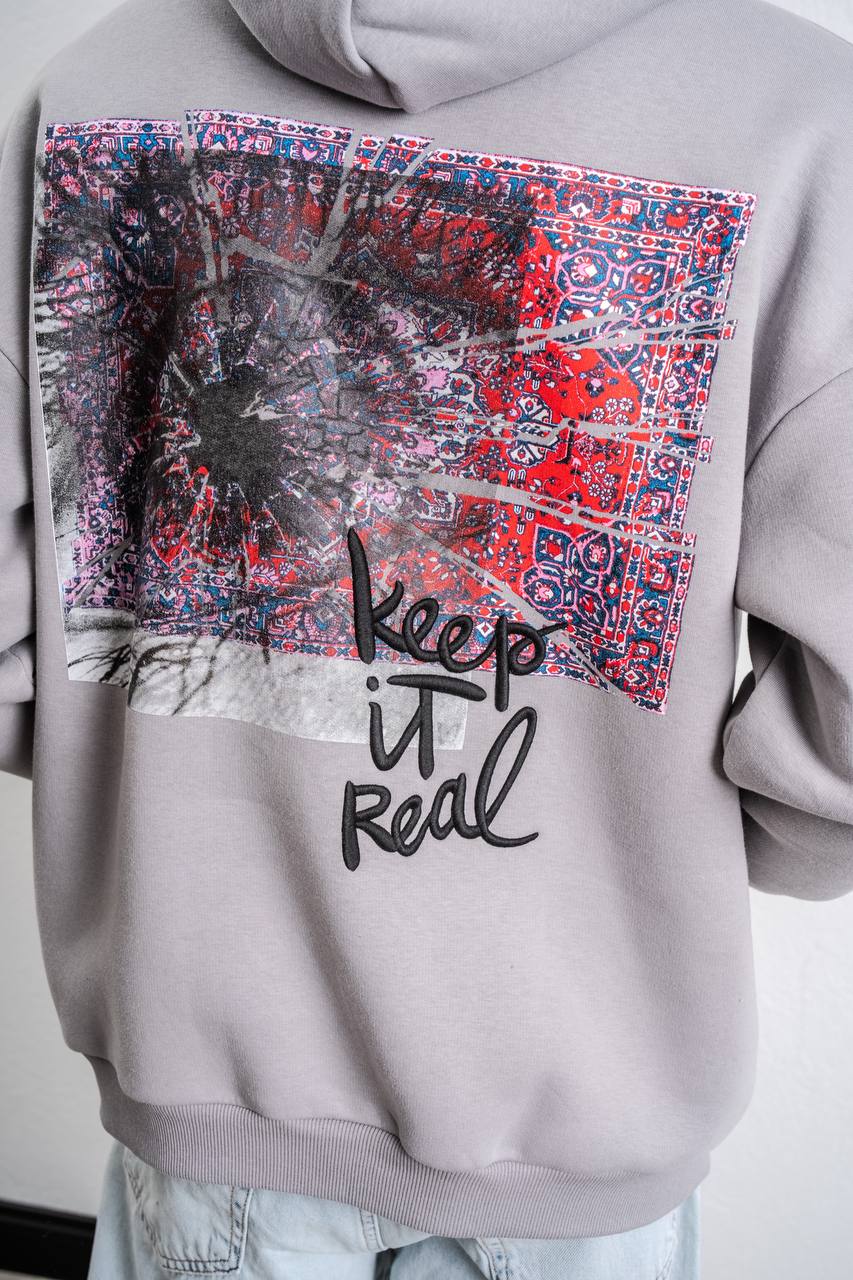 Keep It Real Nakış Detaylı Oversize Sweatshirt