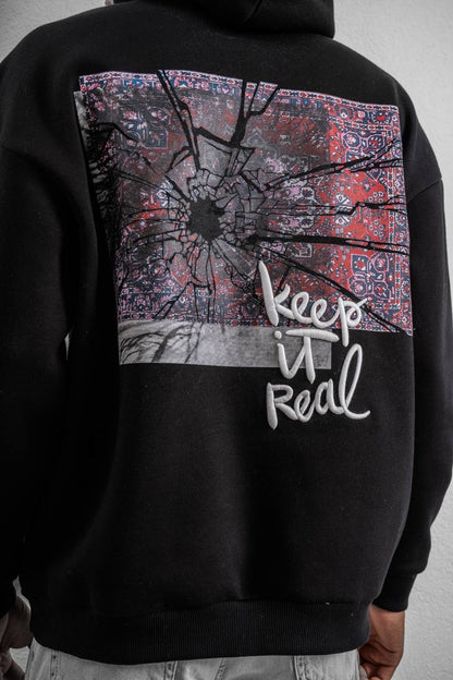 Keep It Real Nakış Detaylı Oversize Sweatshirt