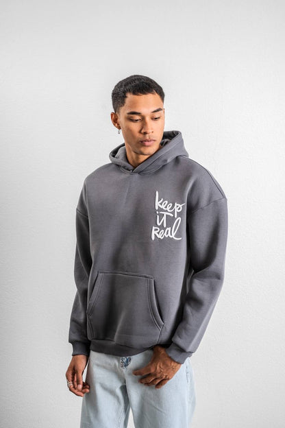 Keep It Real Nakış Detaylı Oversize Sweatshirt