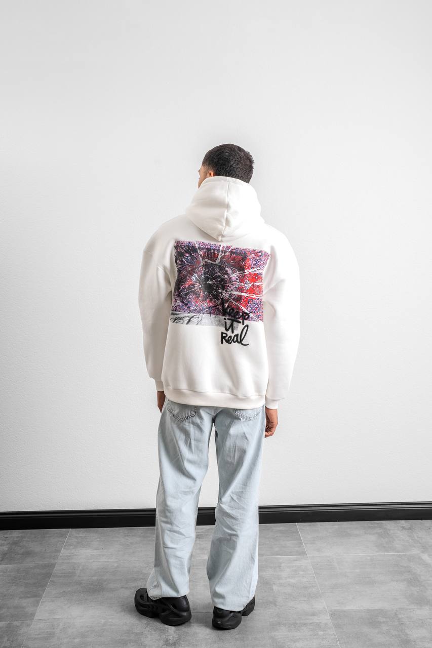 Keep It Real Embroidered Oversized Sweatshirt - Soft Brushed 3-Ply Fabric