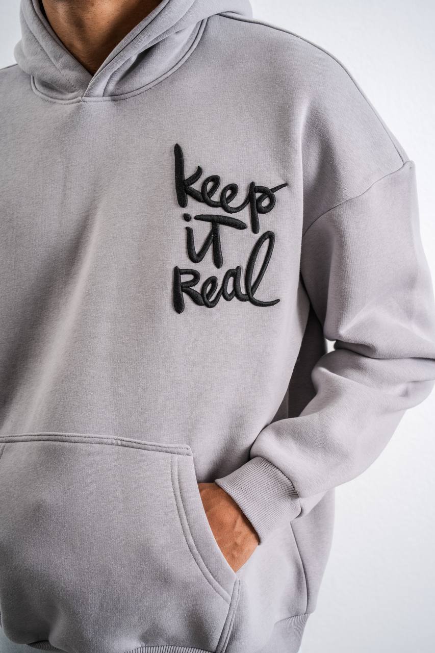 Keep It Real Nakış Detaylı Oversize Sweatshirt