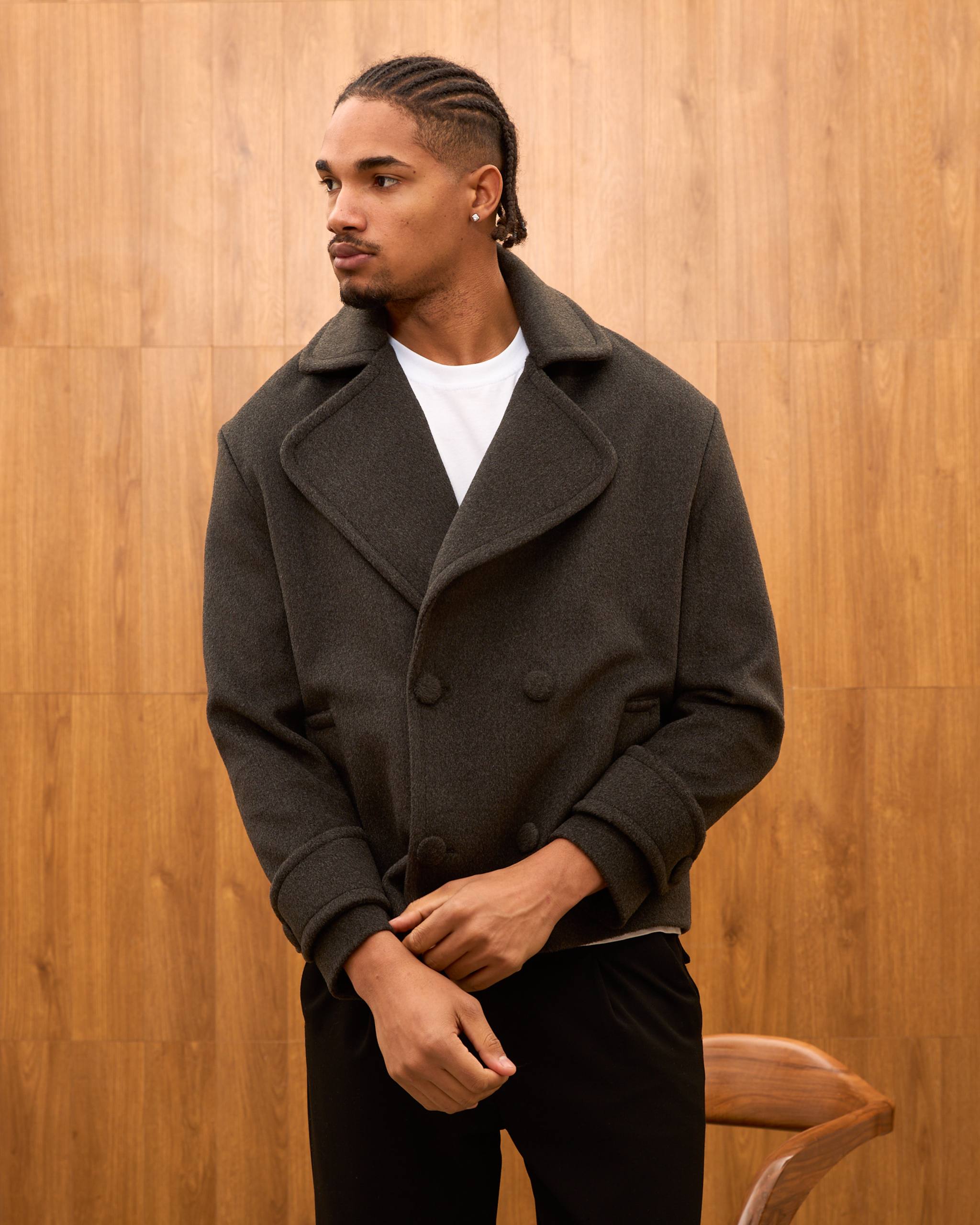 Luxury Oversized Double-Breasted Short Coat