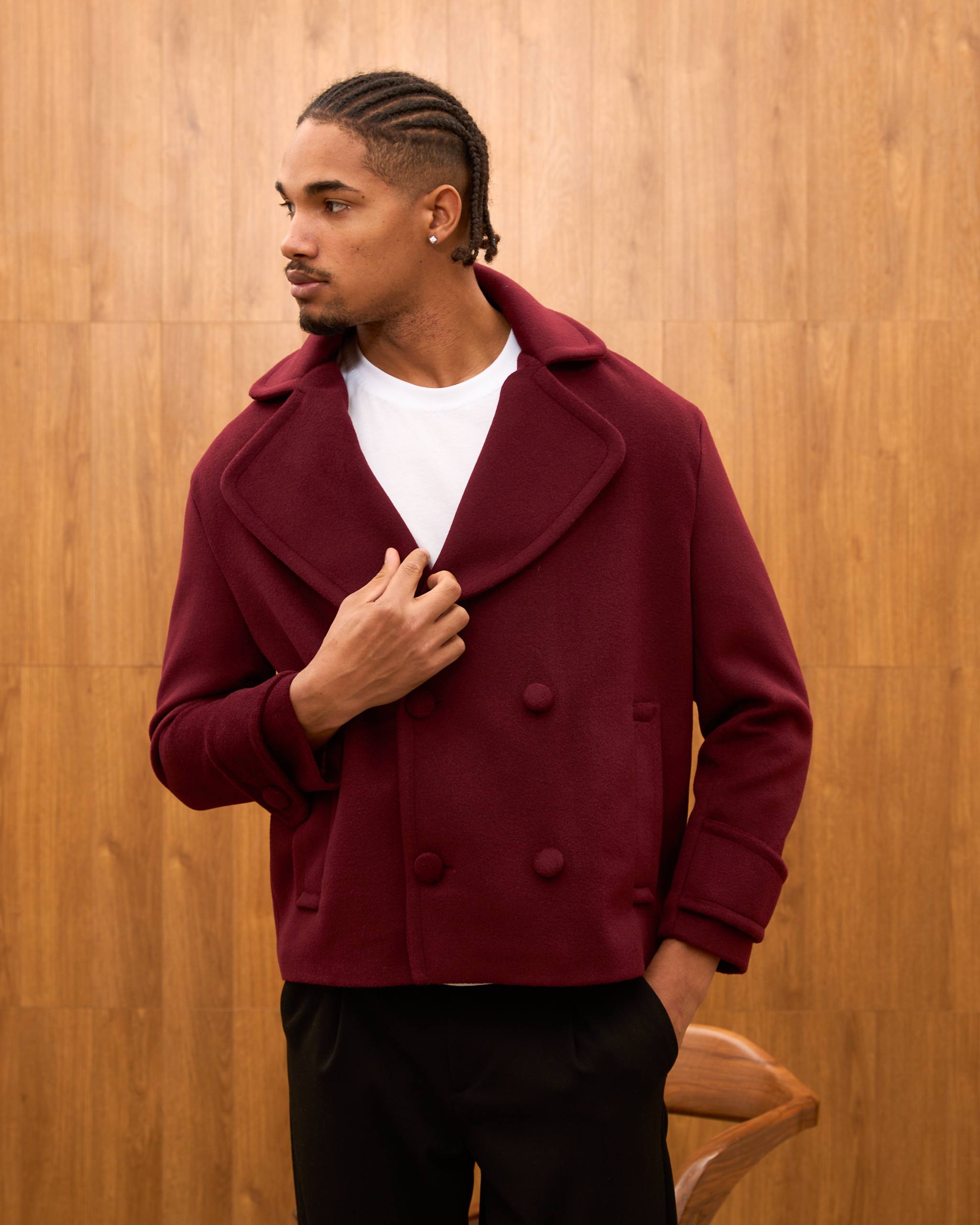 Luxury Oversized Double-Breasted Short Coat