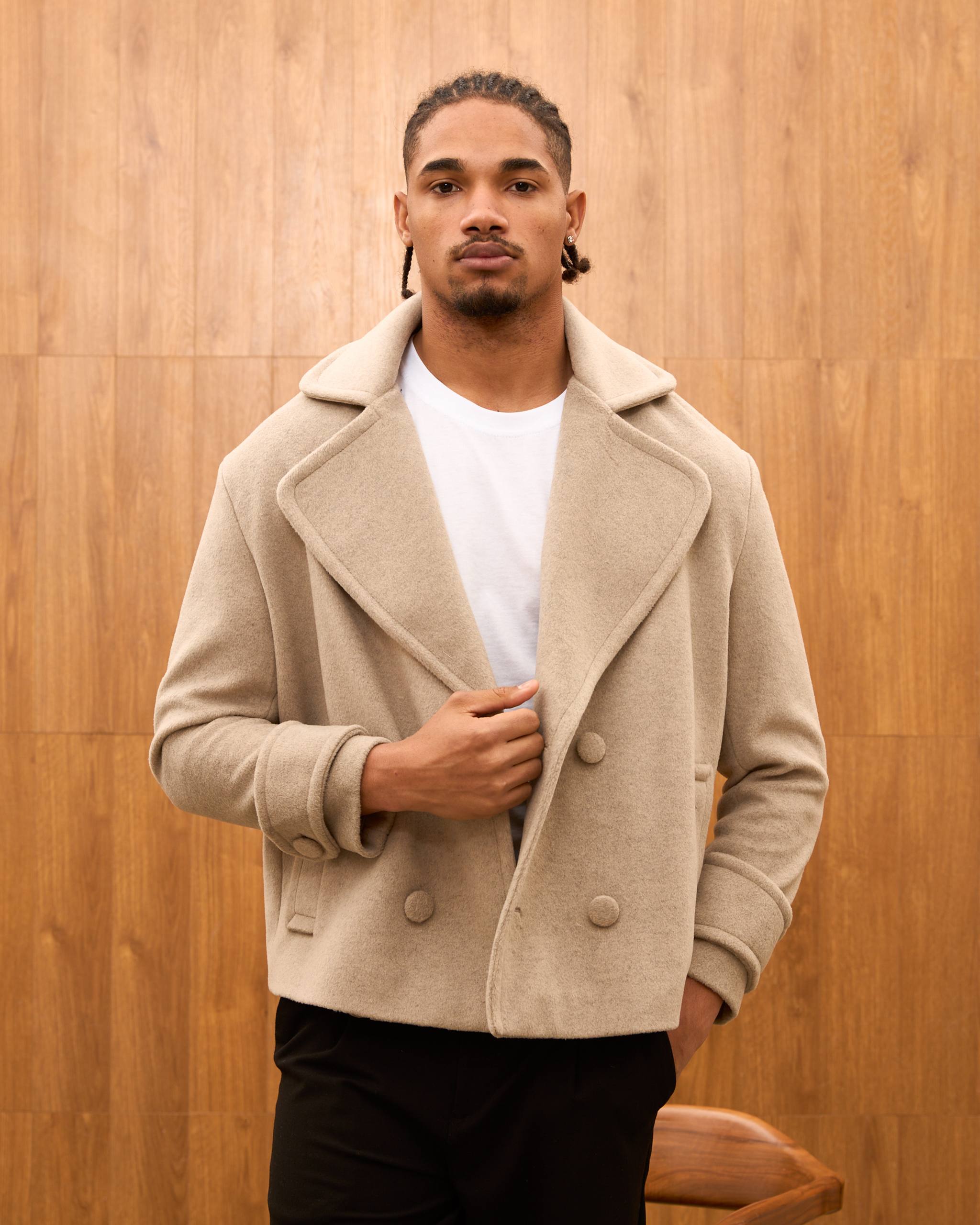 Luxury Oversized Double-Breasted Short Coat
