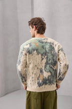 Men's Abstract Brushed Mohair Knit Cardigan