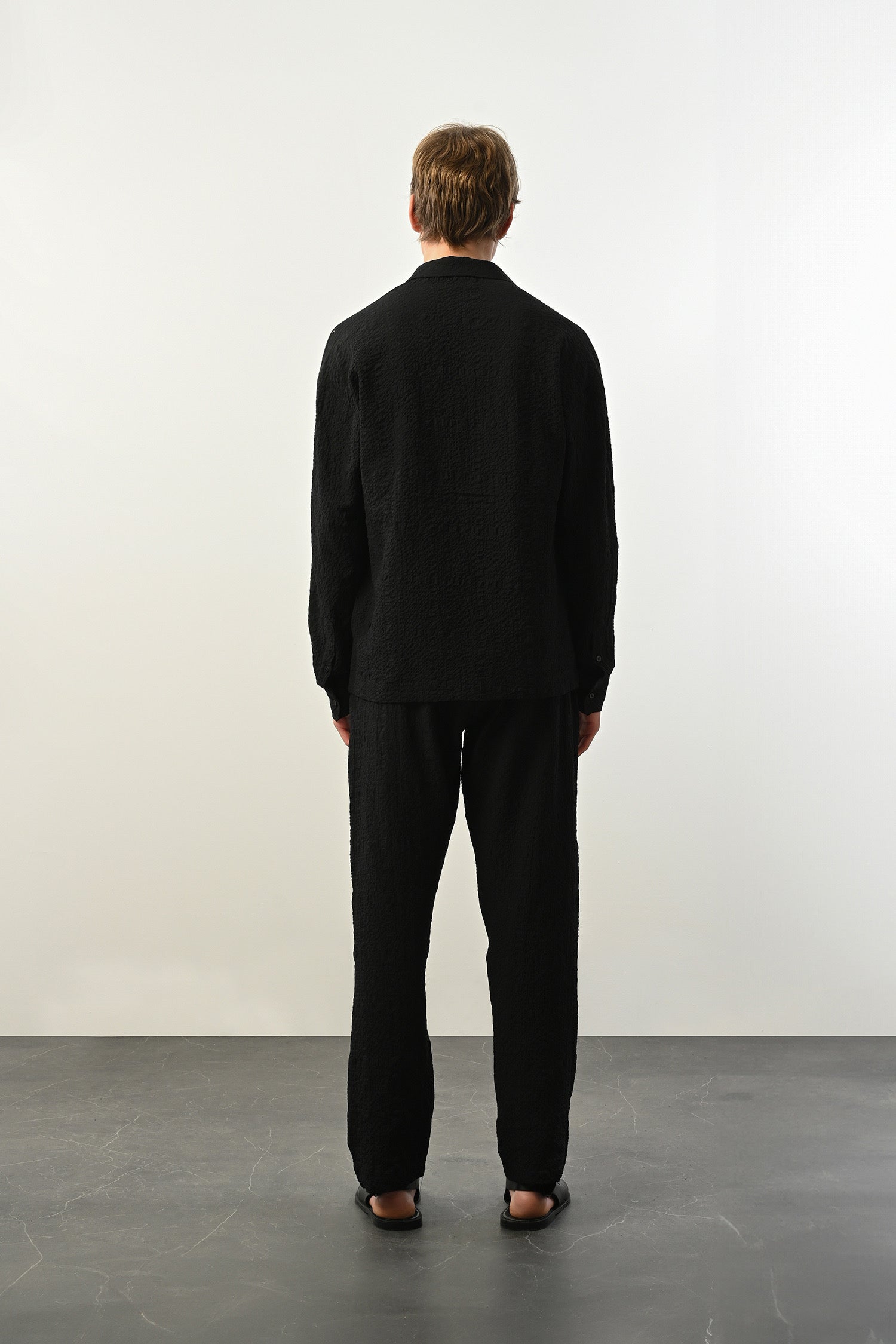 Men's Oversized Shirt Made of Aerobin Fabric with V-Neck