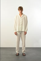 Men's Oversized Shirt Made of Aerobin Fabric with V-Neck