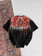 Men's Back Print Cotton T-Shirt / Souven Tapestry Graphic Tee