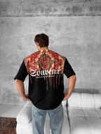 Men's Back Print Cotton T-Shirt / Souven Tapestry Graphic Tee