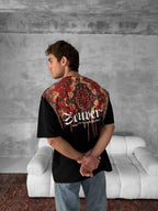 Men's Back Print Cotton T-Shirt / Souven Tapestry Graphic Tee
