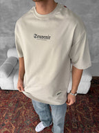 Men's Back Print Cotton T-Shirt / Souven Tapestry Graphic Tee