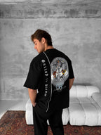 Men's Cotton T-Shirt with Detailed Back Print / Horse & Rider Graphic Tee