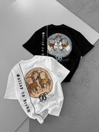 Men's Cotton T-Shirt with Detailed Back Print / Horse & Rider Graphic Tee