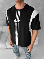 Men’s Graphic Logo T-Shirt – Stripe Cotton Tee