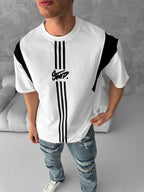 Men’s Graphic Logo T-Shirt – Stripe Cotton Tee