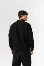 Men’s Half-Zip Ribbed Knit Sweater