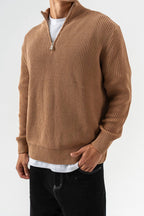 Men’s Half-Zip Ribbed Knit Sweater