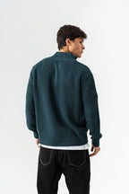 Men’s Half-Zip Ribbed Knit Sweater