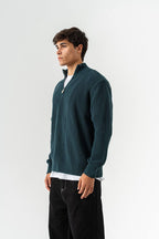 Men’s Half-Zip Ribbed Knit Sweater