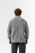 Men’s Half-Zip Ribbed Knit Sweater