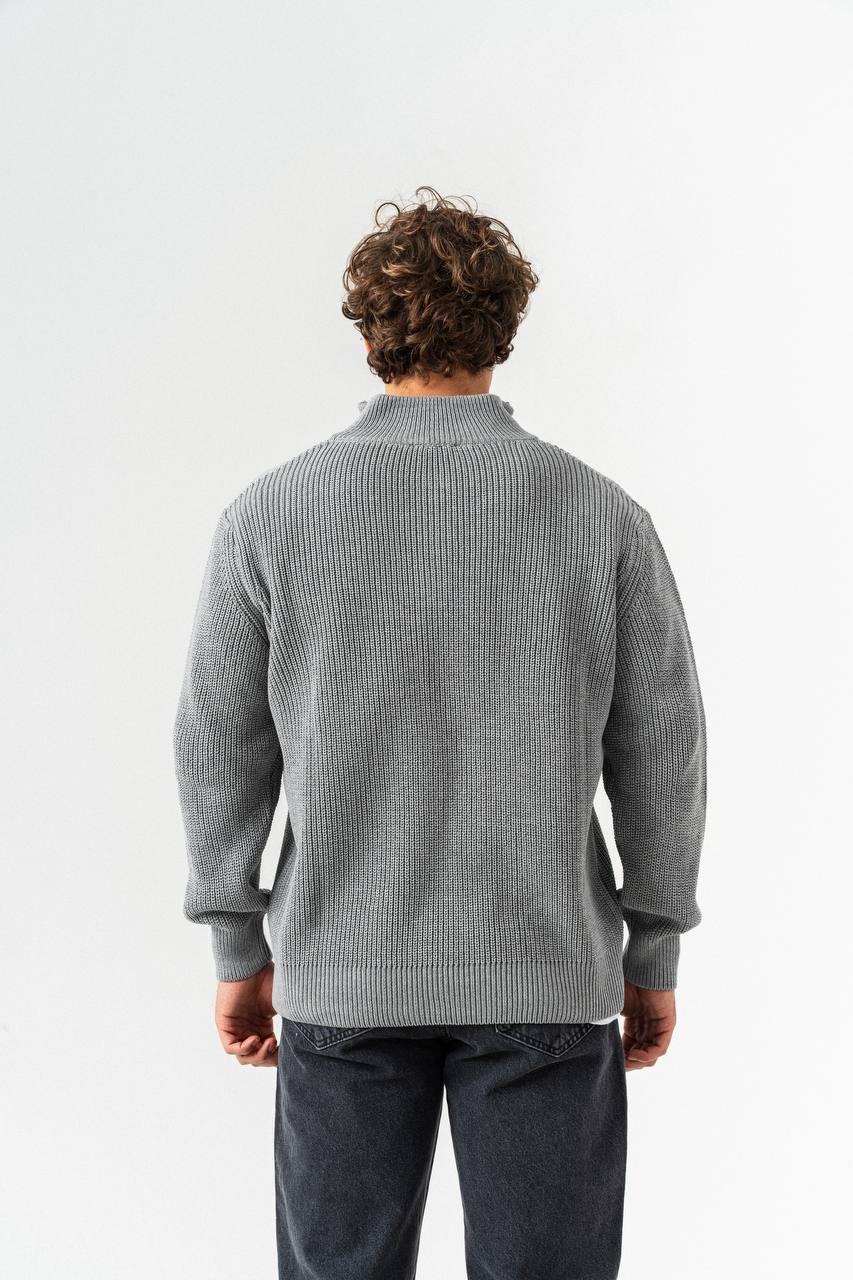 Men’s Half-Zip Ribbed Knit Sweater