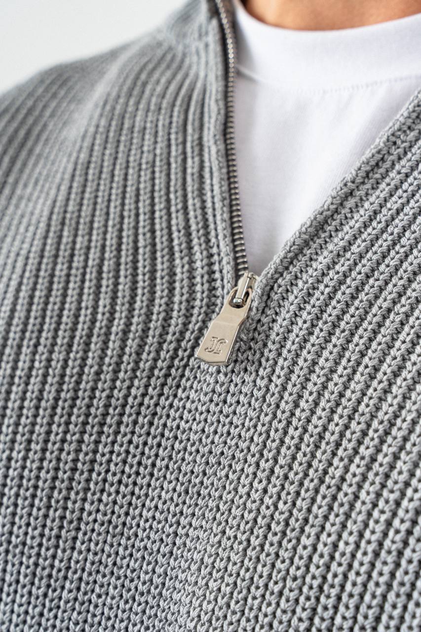 Men’s Half-Zip Ribbed Knit Sweater