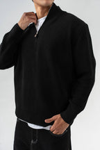 Men’s Half-Zip Ribbed Knit Sweater