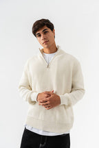 Men’s Half-Zip Ribbed Knit Sweater