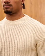 Men's Mock Neck Ribbed Knit Sweater - Tailored Fit Minimalist Luxury Pullover
