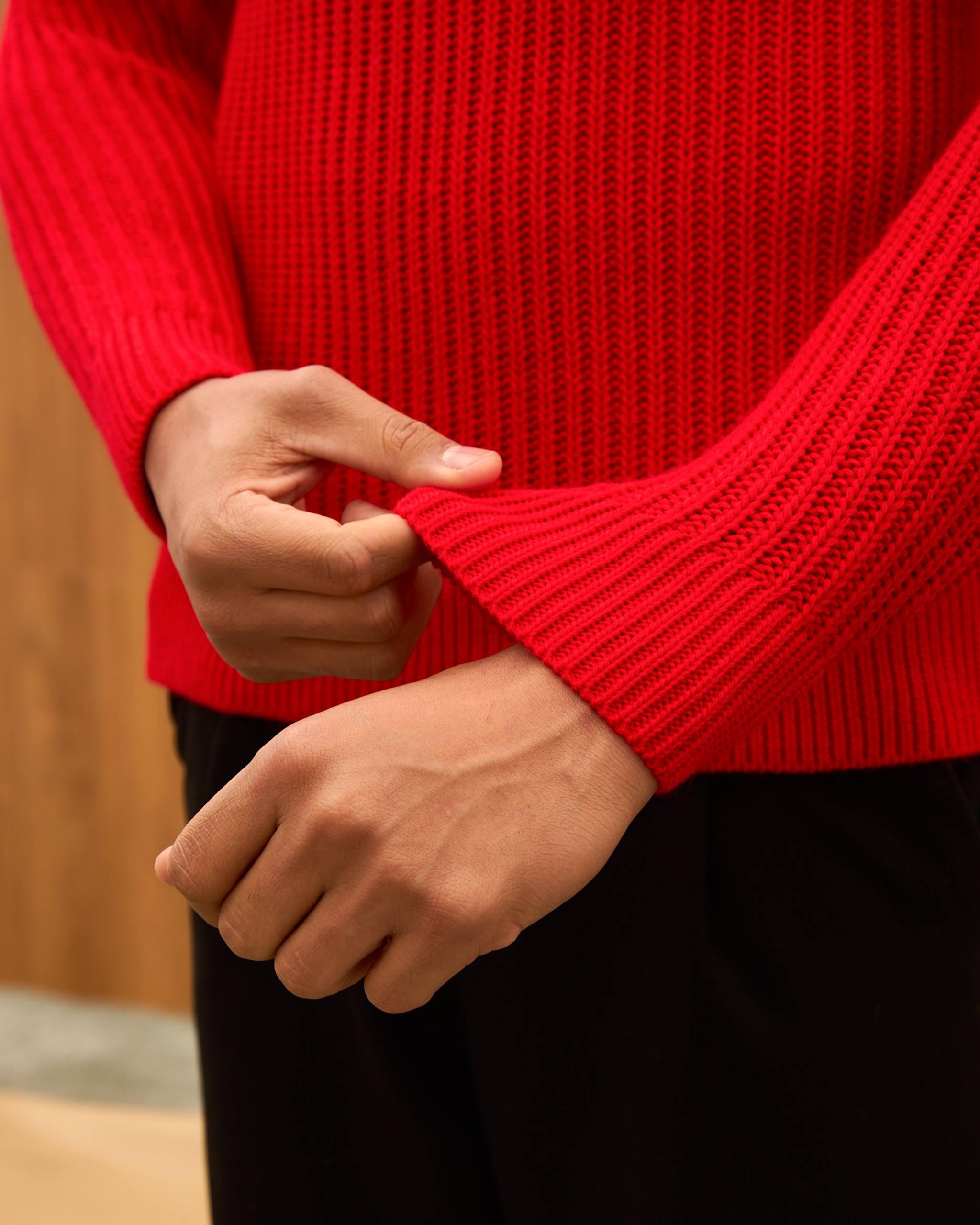 Men's Mock Neck Ribbed Knit Sweater - Tailored Fit Minimalist Luxury Pullover