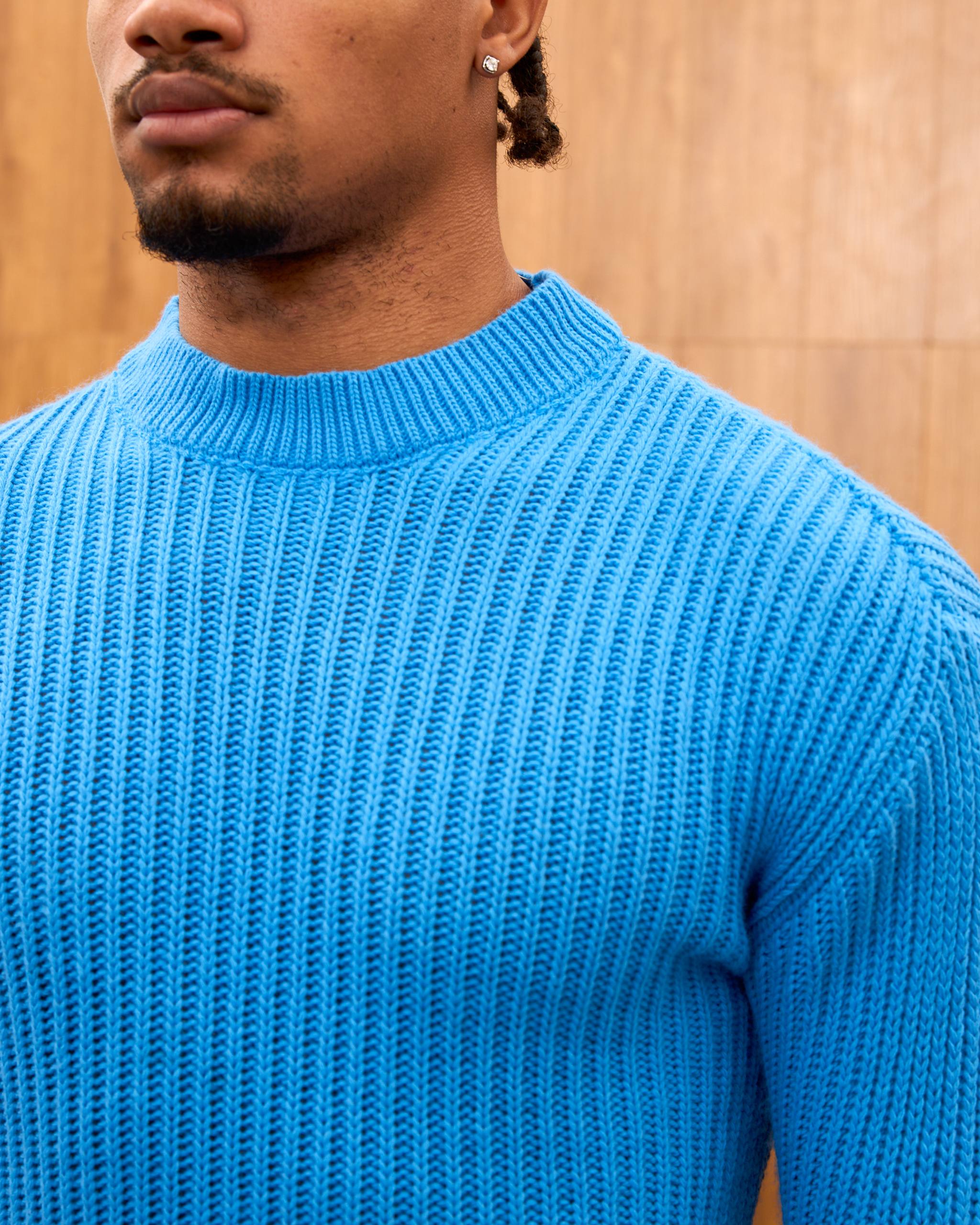 Men's Mock Neck Ribbed Knit Sweater - Tailored Fit Minimalist Luxury Pullover