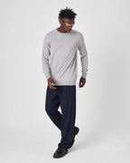 Men's Oversized Plain Knit Crew Neck Sweater - Casual Comfort