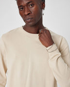 Men's Oversized Plain Knit Crew Neck Sweater - Casual Comfort