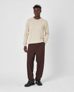 Men's Oversized Plain Knit Crew Neck Sweater - Casual Comfort