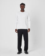 Men's Oversized Plain Knit Crew Neck Sweater - Casual Comfort