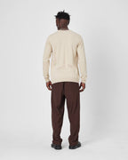 Men's Oversized Plain Knit Crew Neck Sweater - Casual Comfort