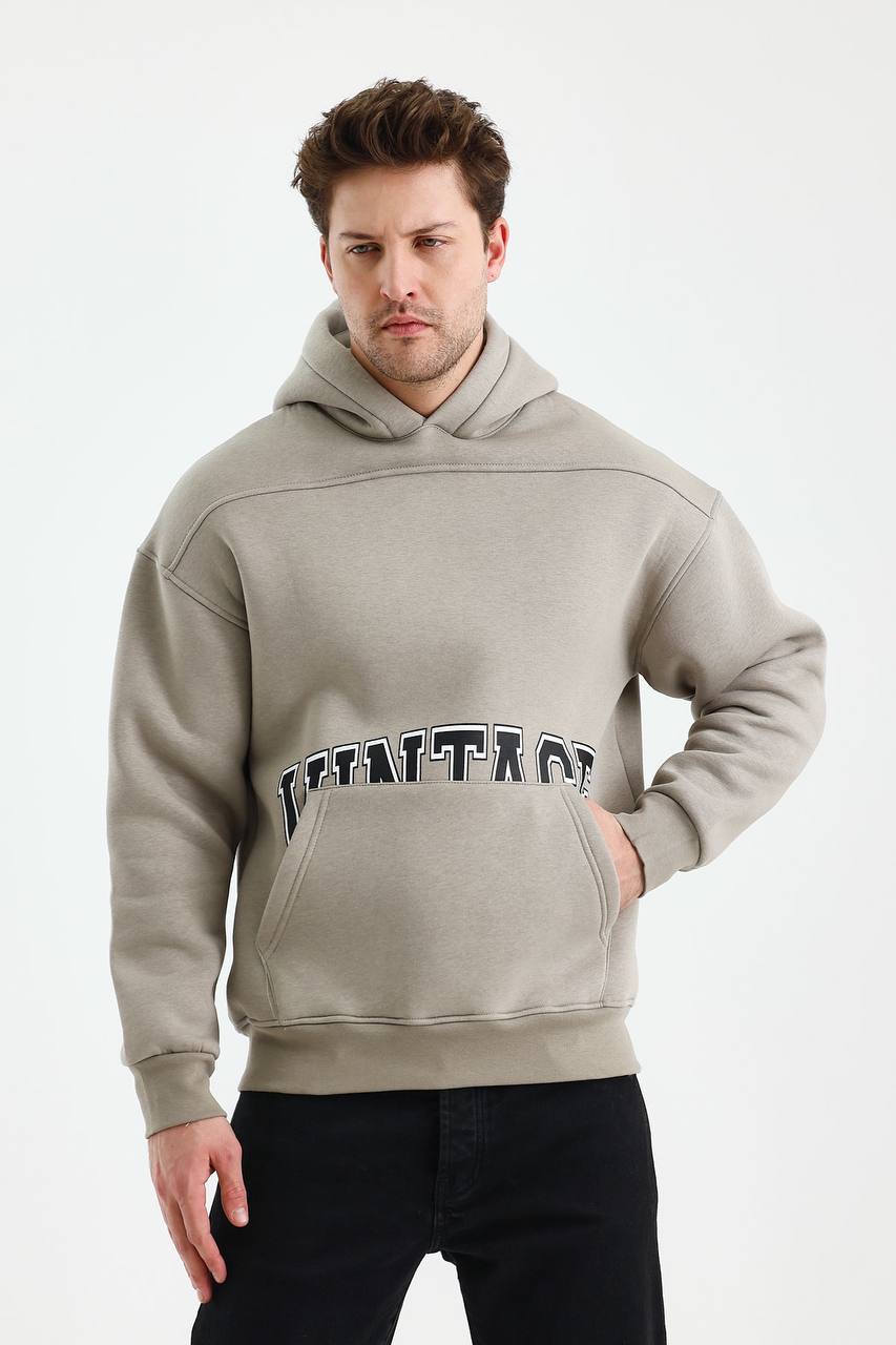 Men's Oversized Vintage Hooded Sweatshirt - Comfortable and Stylish Hoodie