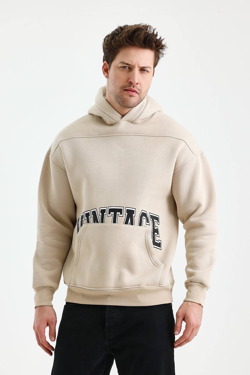 Men's Oversized Vintage Hooded Sweatshirt - Comfortable and Stylish Hoodie