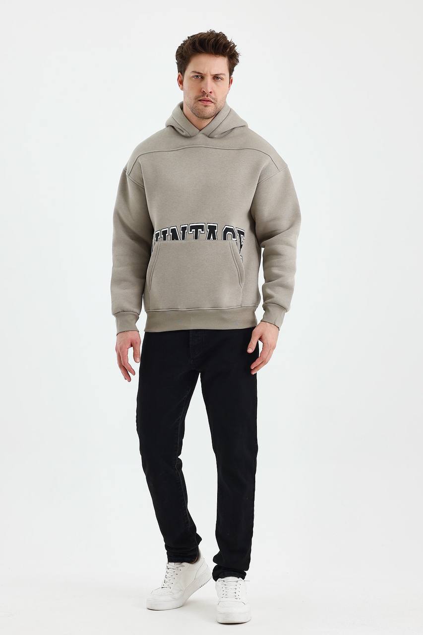 Men's Oversized Vintage Hooded Sweatshirt - Comfortable and Stylish Hoodie