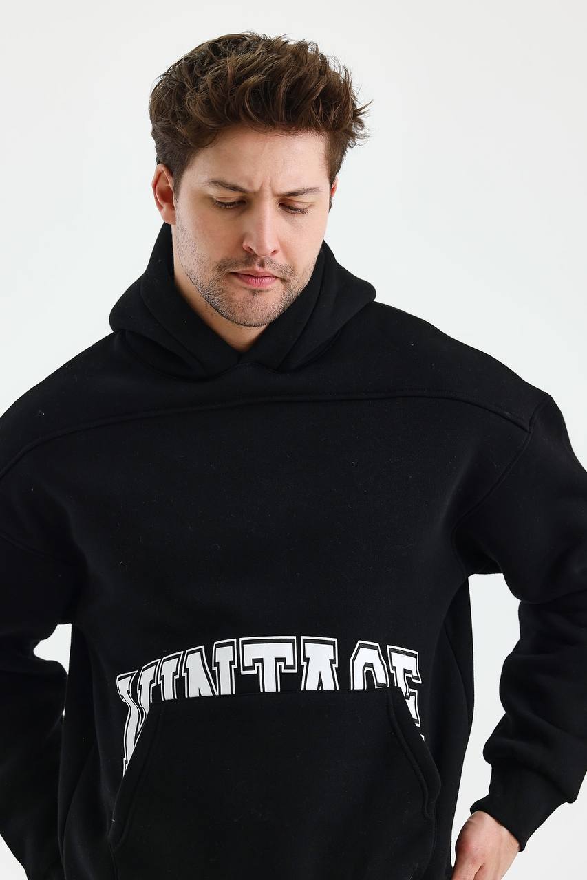 Men's Oversized Vintage Hooded Sweatshirt - Comfortable and Stylish Hoodie
