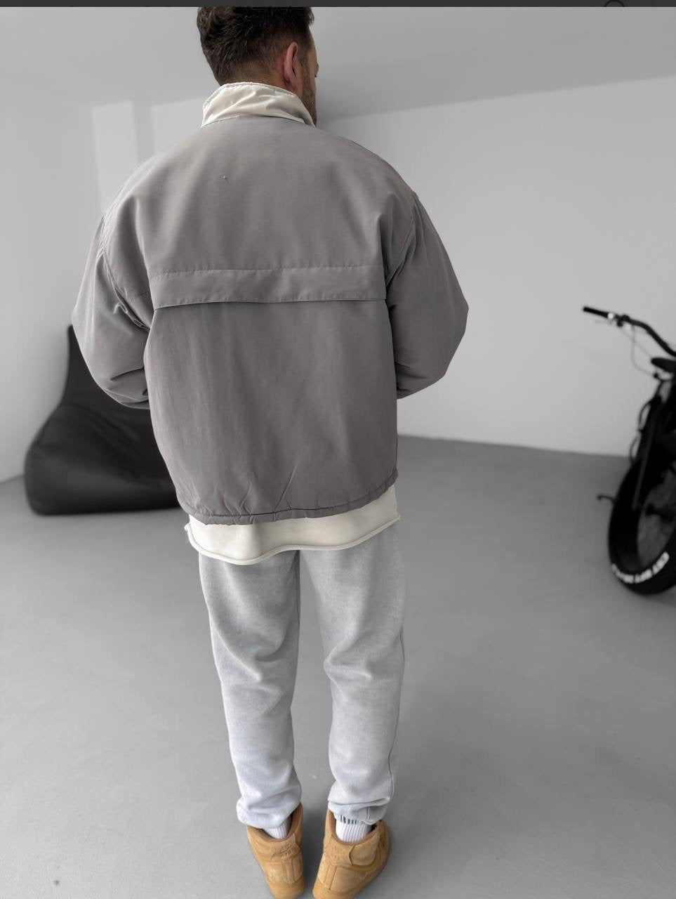 Men's Oversized Zip-Up Sweatshirt Two-Tone