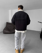 Men's Oversized Zip-Up Sweatshirt Two-Tone