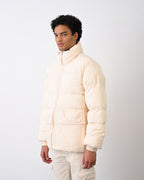 Men's Premium Puffer Jacket with High Collar and Utility Pockets