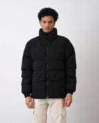 Men's Premium Puffer Jacket with High Collar and Utility Pockets