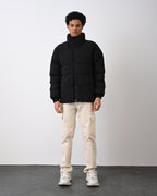 Men's Premium Puffer Jacket with High Collar and Utility Pockets