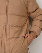 Men's Premium Puffer Jacket with High Collar and Utility Pockets