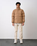 Men's Premium Puffer Jacket with High Collar and Utility Pockets