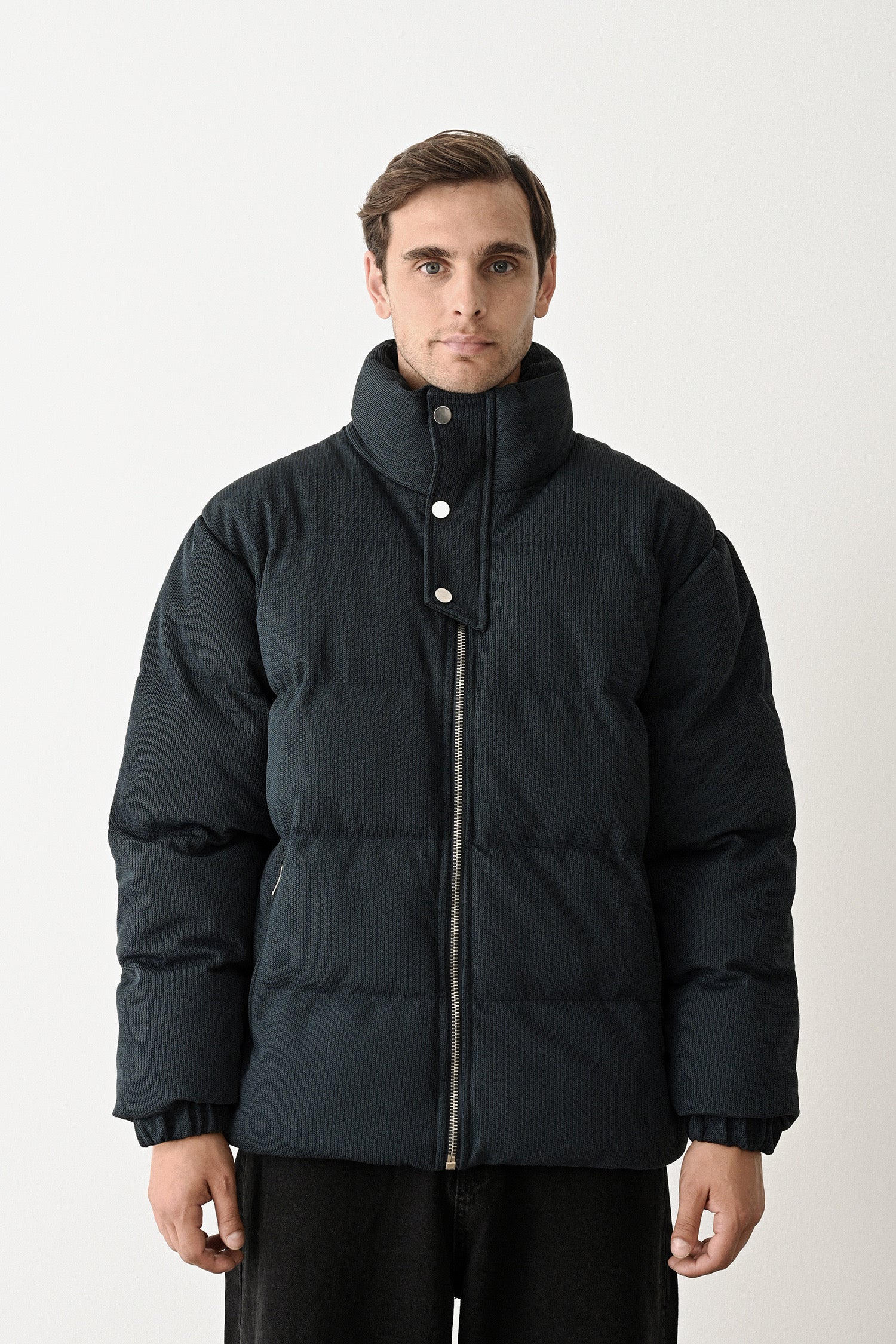 Black Quilted Winter Coat
